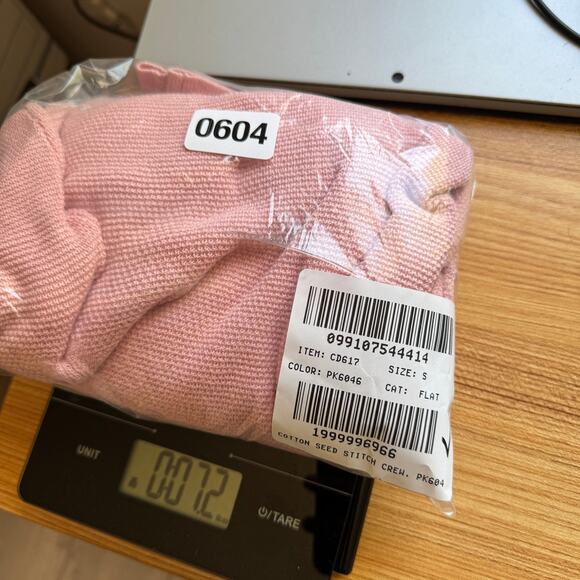 J.Crew Cotton Seed Stitch Crewneck Sweater Mens S Pink Pullover Rib Trim Stretch - Picture 6 of 6